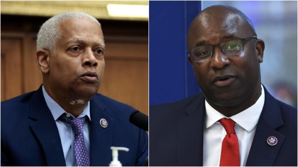 Congressmen Hank Johnson (left) and Jamaal Bowman, sponsors of the RAP Act legislation introduced in Congress in July (Getty Images)