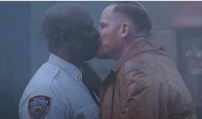 Kevin says he thought he'd lost him, and Holt says he'll never lose him and he'll do anything to keep Kevin, and then they kiss