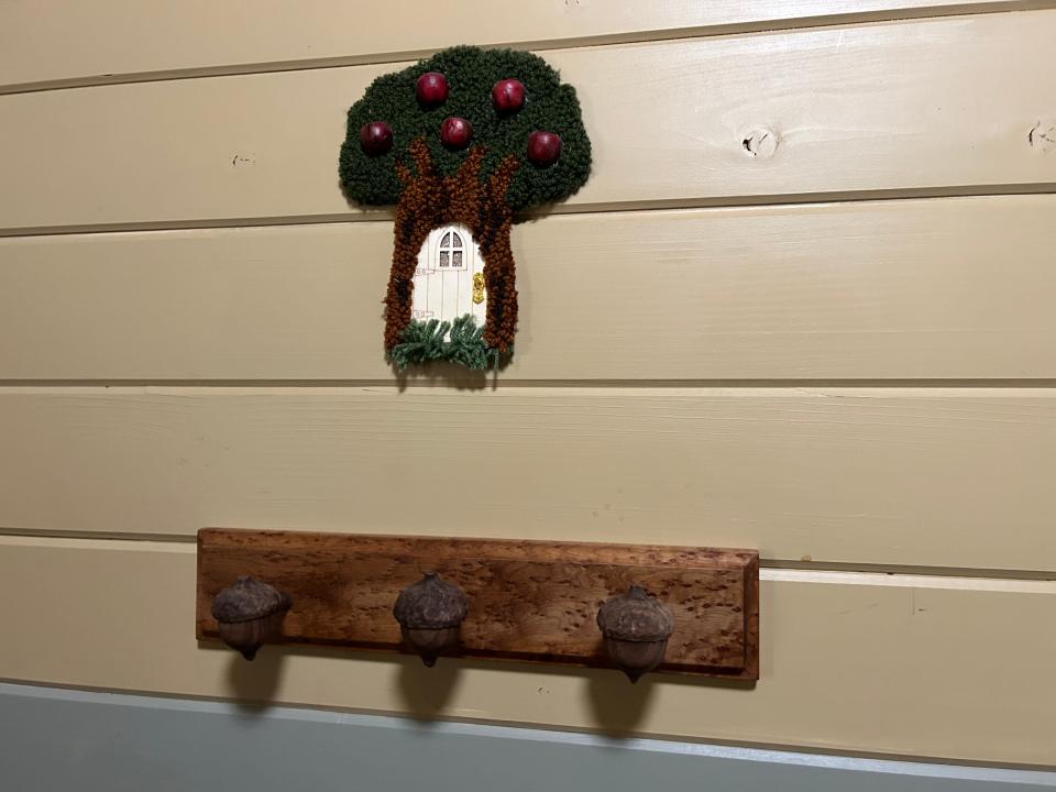 small tree house and hooks