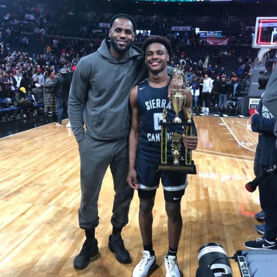 LeBron James with son Bronny | Lebron James/Instagram