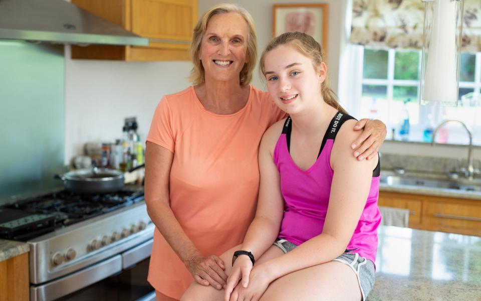 Social bubble: Gill Mathias with her granddaughter Eva, aged 11 - Andrew Fox