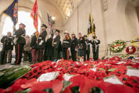 <p>The commemoration service of the 100th anniversary of the end of the first world war at the Menin Gate on Nov. 11, 2018 in Ypres, Belgium. The armistice ending the First World War between the Allies and Germany was signed at Compiègne, France on eleventh hour of the eleventh day of the eleventh month – 11 a.m. on the Nov. 11, 1918. This day is commemorated as Remembrance Day with special attention being paid for this year’s centenary. (Photo from Olivier Matthys/Getty Images) </p>