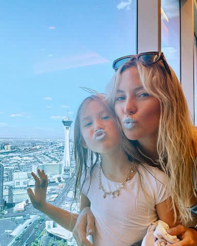 <p>Kate Hudson/Instagram</p> Kate Hudson and Rani posing for a photo with the Las Vegas skyline in the background