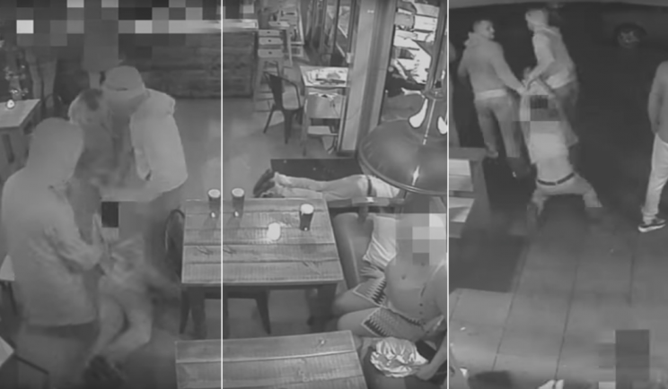 CCTV footage shows the victim being kidnapped from a busy Bristol bar (PA)