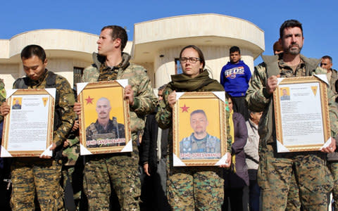 Foreign volunteers remember Oliver Hall and Jac Holmes, both killed while clearing mines in Raqqa - Credit: Facebook