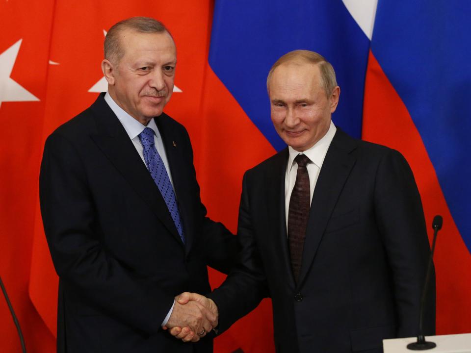 Russian President Vladimir Putin Receives Turkish President Recep Tayyip Erdogan In Moscow