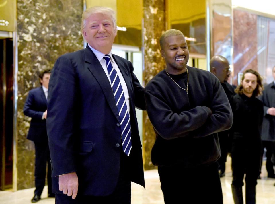 <div class="inline-image__title">629490050</div> <div class="inline-image__caption"><p>Kanye West and then-President-elect Donald Trump speak with the press after their meetings at Trump Tower on Dec. 13, 2016.</p></div> <div class="inline-image__credit">TIMOTHY A. CLARY</div>