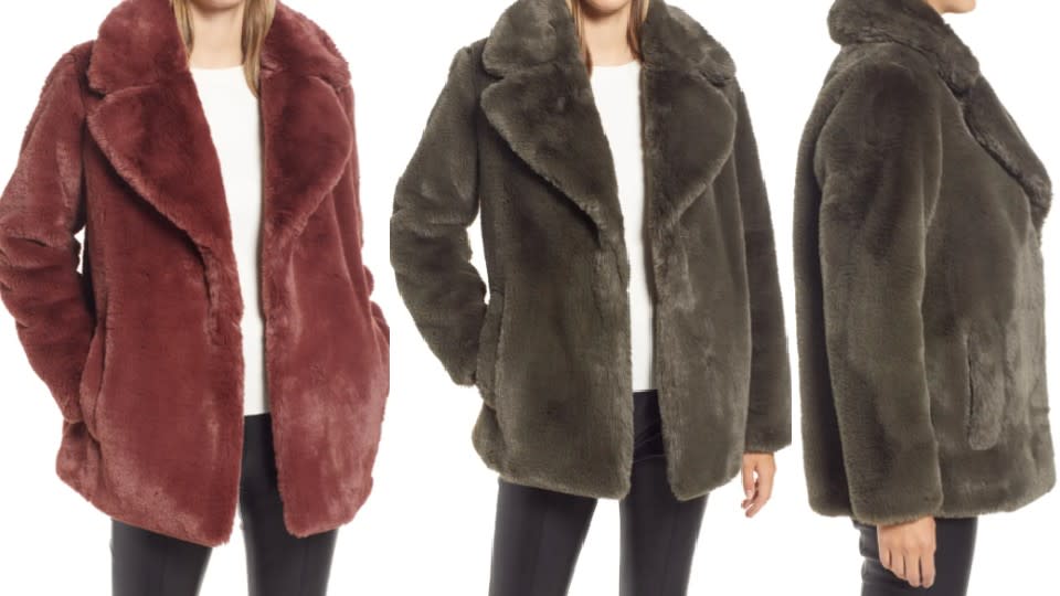 Halogen Women's Faux Fur Teddy Coat - Nordstrom, $77 (originally $129)