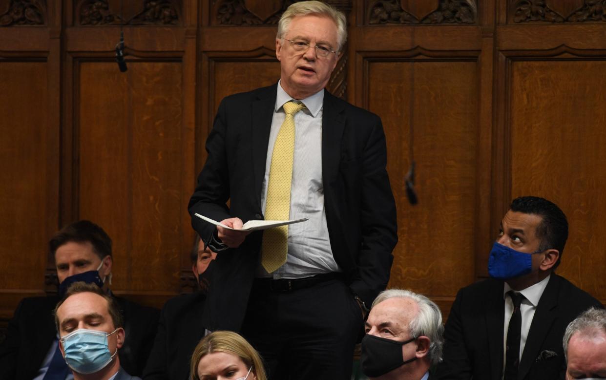 David Davis, the former Cabinet minister, told Boris Johnson in the Commons: 'In the name of God, go!' - Jessica Taylor/UK Parliament