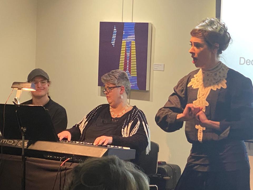 Lee Anna Atwell (center) and Audrey Johnson (right) perform "Mighty Fine Music!". Jan. 27, 2023