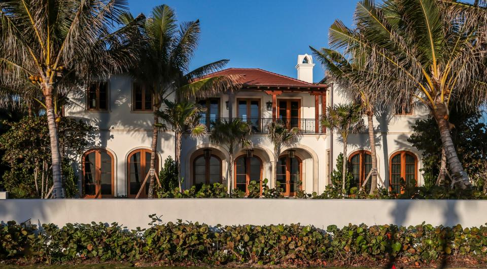 With an arched loggia facing the ocean, a house developed on speculation by Stock Custom Homes at 916 S. Ocean Blvd. in the Estate Section sold December for a recorded $57 million. It was the most expensive Palm Beach sale of the season.