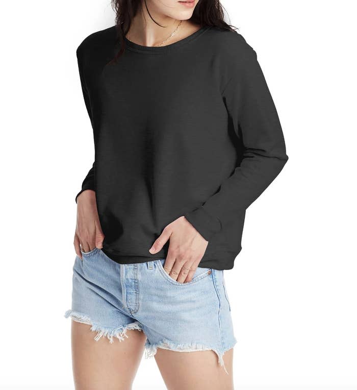 A black crewneck sweatshirt