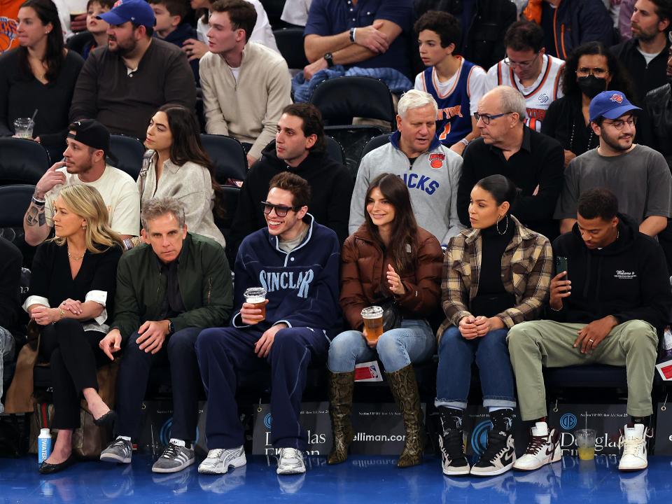 Davidson and Ratajkowski were joined courtside by Ben Stiller and his wife, Christine Taylor, and Jordin Sparks and her husband, Dana Isaiah.