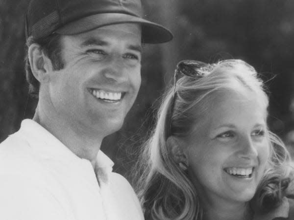 A photo of Joe and Jill Biden in their early days.