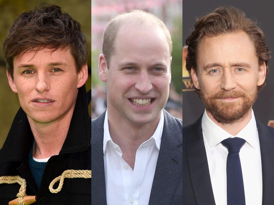 eddie redmayne, prince william, tom hiddleston