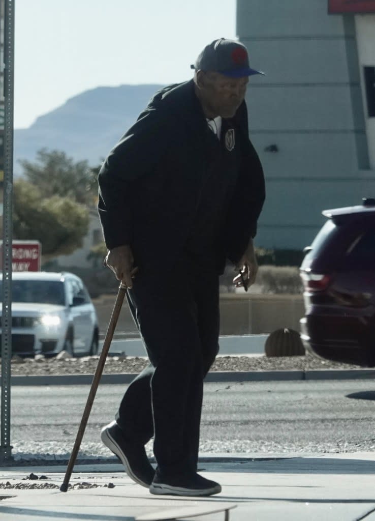 The former athlete was spotted out with his cane on Jan. 22. ACES / BACKGRID