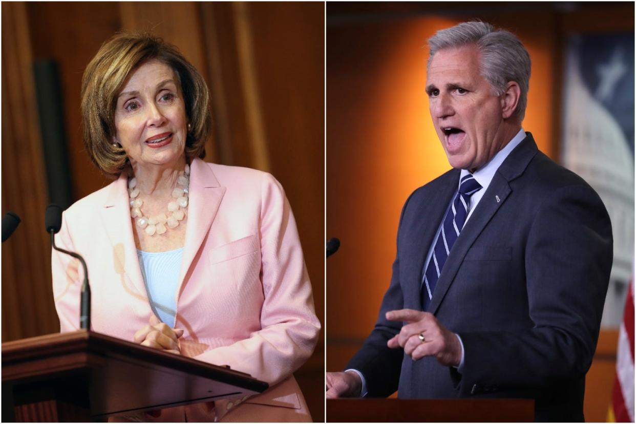 Nancy Pelosi and Kevin McCarthy pictured