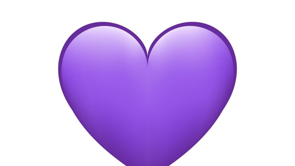 violet purple heart love emoji