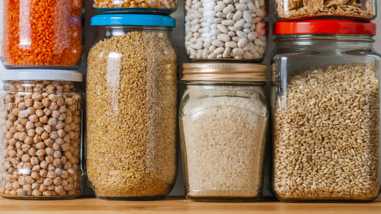 Food in glass jars