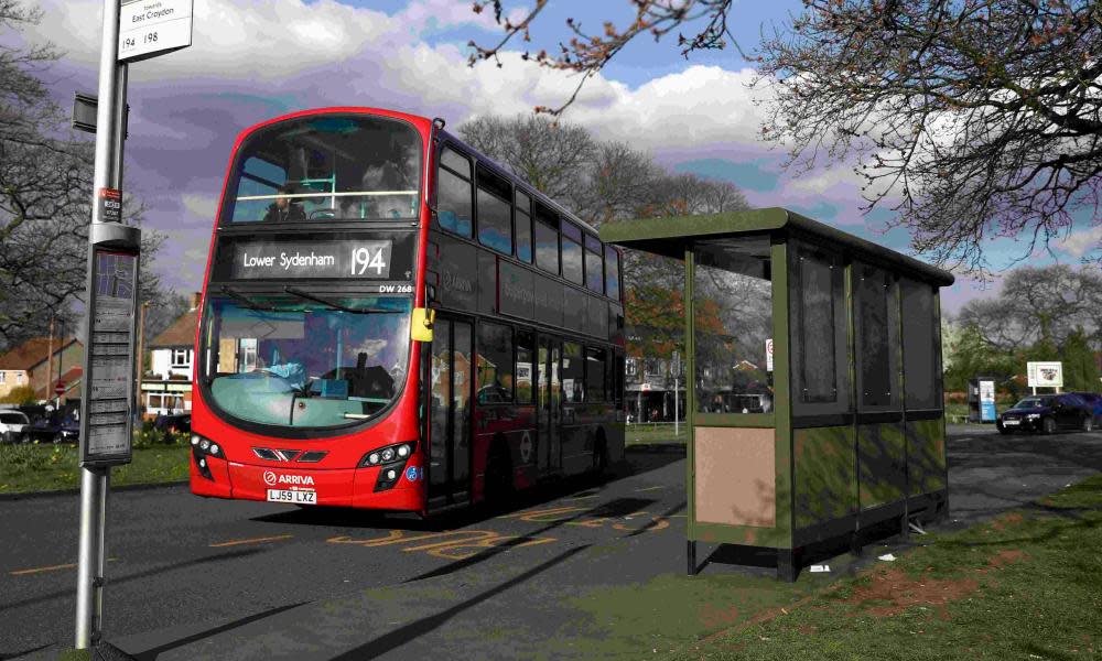 A bus stop in Croydon, south London.