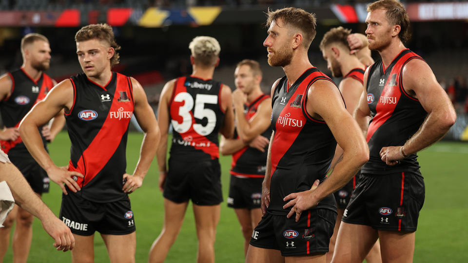 The Bombers coughed up a quarter-time lead to fall to an 0-2 record after Saturday night's loss to Brisbane. (Photo by Robert Cianflone/AFL Photos/via Getty Images)