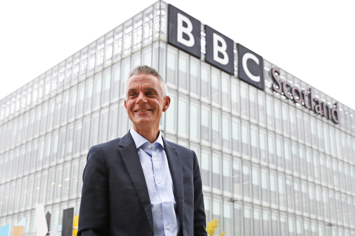 Tim Davie, new Director General of the BBC, arrives at BBC Scotland in Glasgow for his first day in the role.