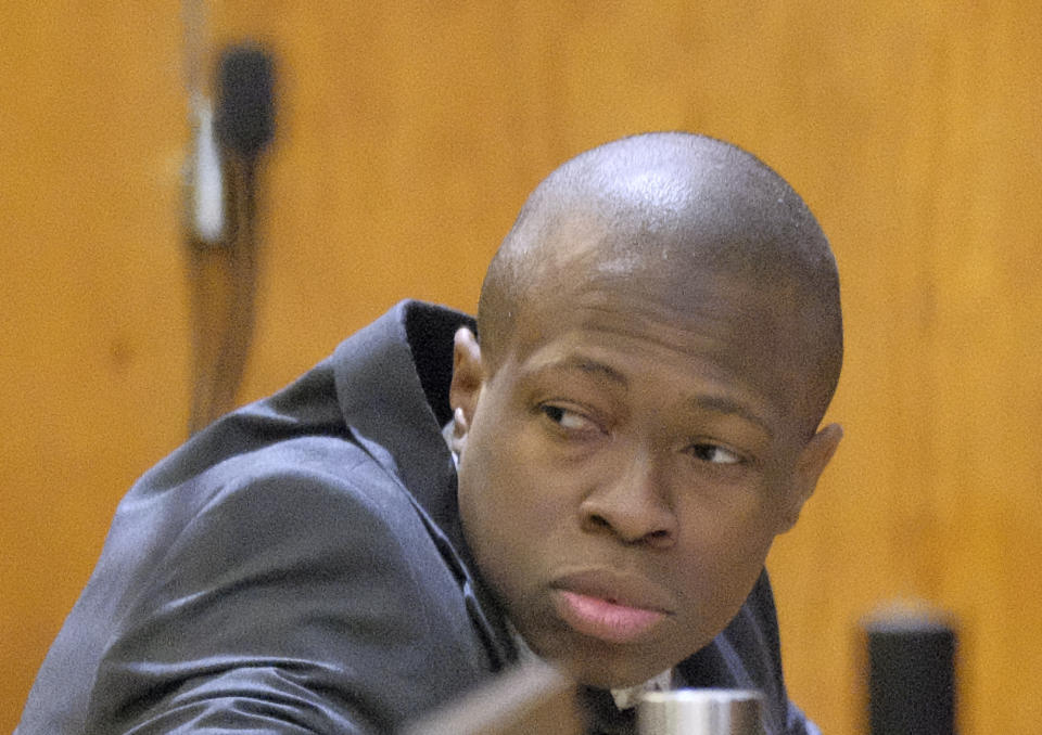 Chanel Lewis appears in court during his retrial in New York on March 20. Source: AAP