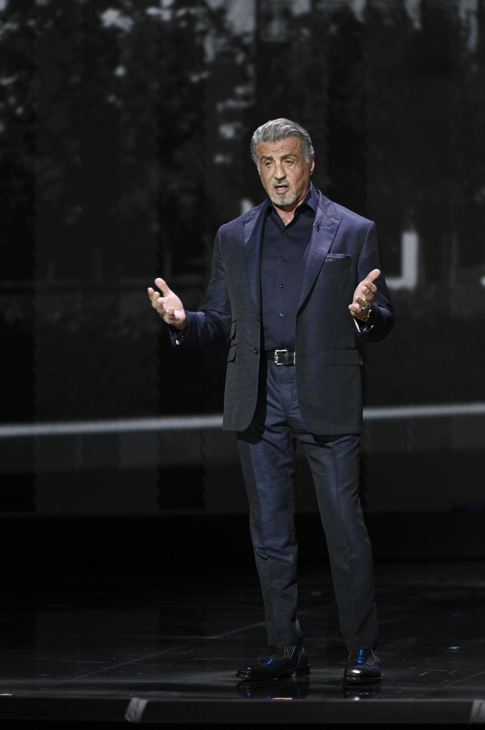 NEW YORK - MAY 18: Paramount presented its star-powered 2022-2023 Upfront event today, Wednesday, May 18, 2022 at Carnegie Hall in New York City, followed by a post-party in a hat tip to Madison Avenue. Pictured: Sylvester Stallone from TULSA KING (Photo by David M. Russell/CBS via Getty Images)