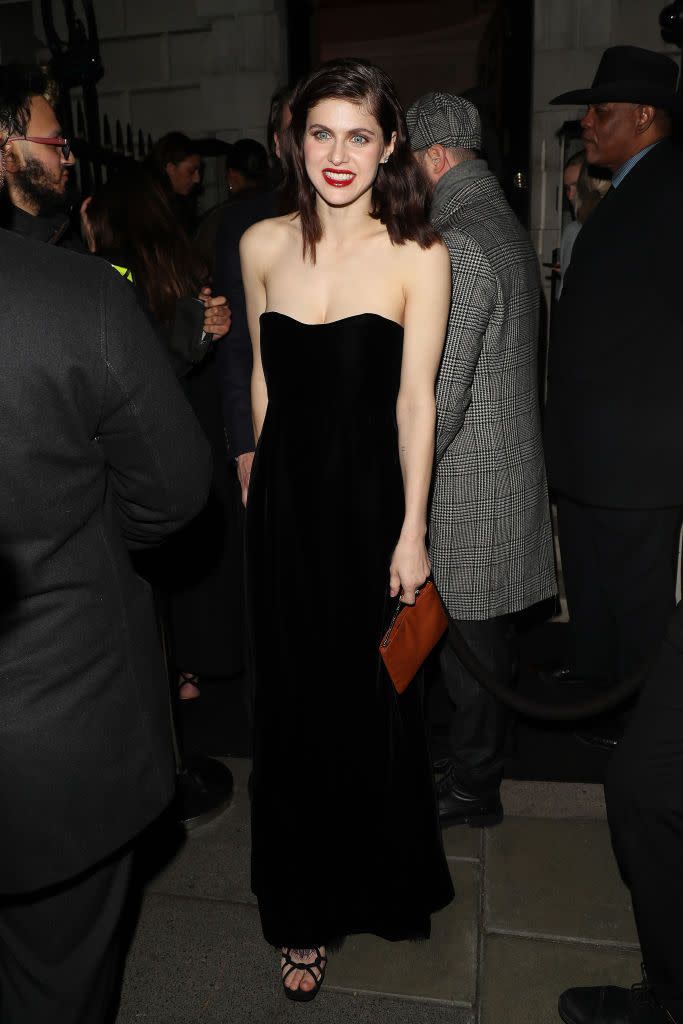 alexandra daddario attends the british vogue and tiffany co celebrate fashion and film party 2023 at annabels on february 19, 2023 in london, england