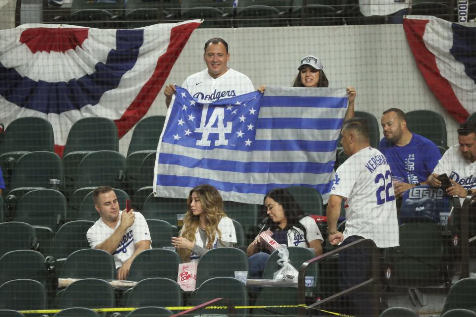 Game 2: Dodgers fans in the stands.