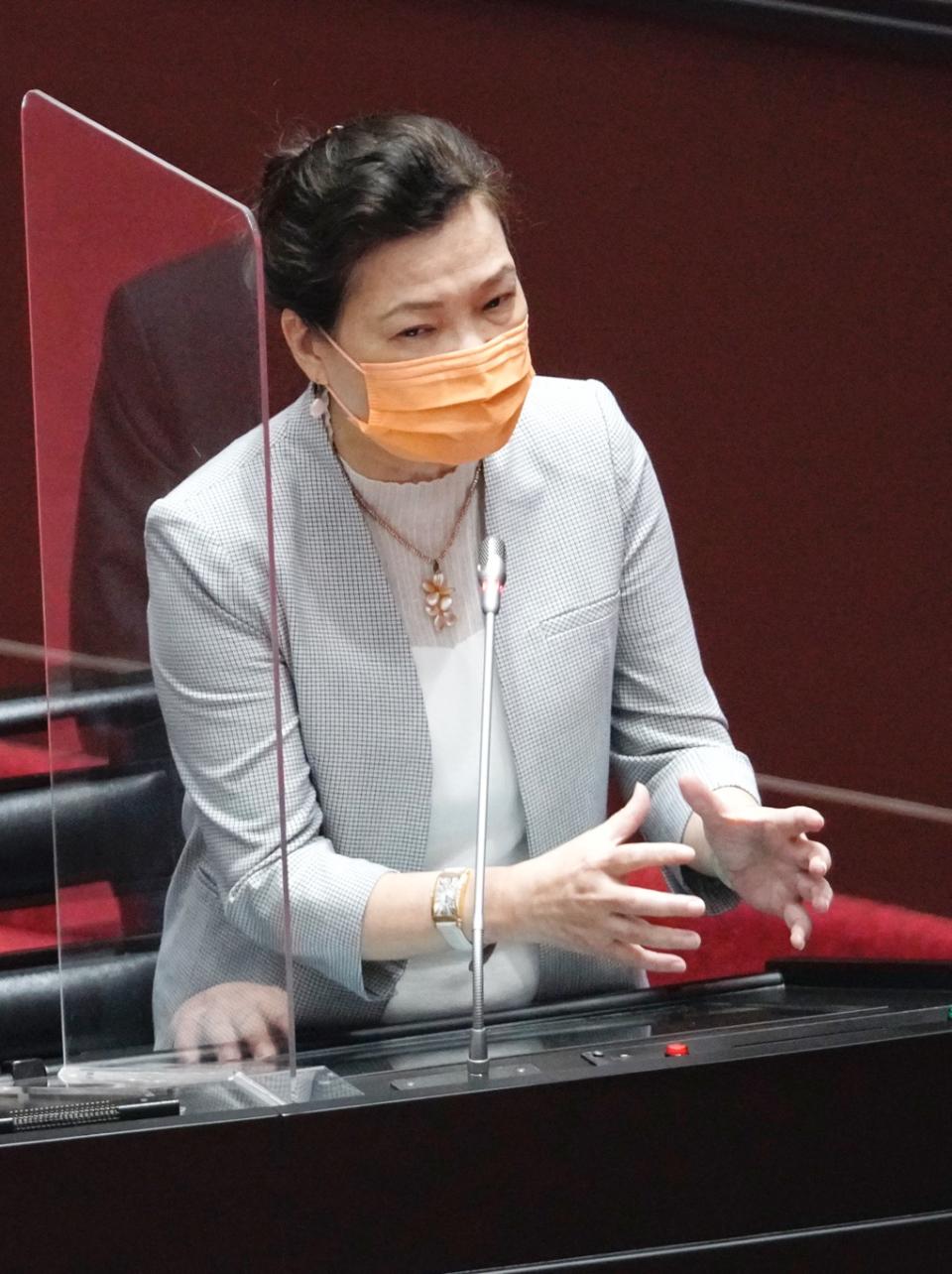 經濟部長王美花在立院院會備詢。   圖：張良一/攝