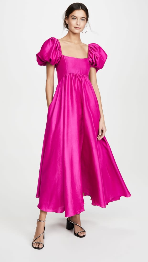 <p>Azeeza Rory Puff Sleeve Dress, $995, <a href="https://rstyle.me/+aLwSXePKn8yZWeXeTptmdw" rel="nofollow noopener" target="_blank" data-ylk="slk:available here;elm:context_link;itc:0;sec:content-canvas" class="link ">available here</a> (sizes XS-L)</p>