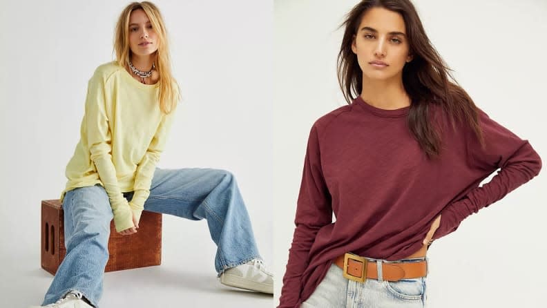 Pull out your leggings and throw on your new favorite long-sleeve tee.