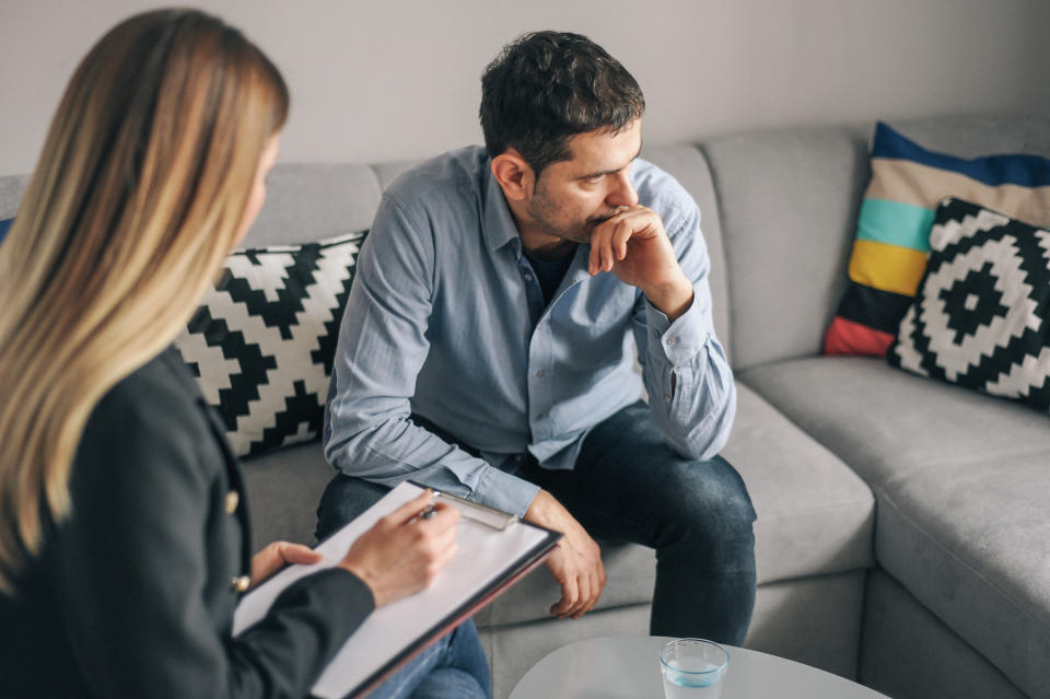 Rob Harris* went on to have therapy to help him reach the point of being ready for a proper relationship after his marriage break-up. Posed by models. (Getty Images)