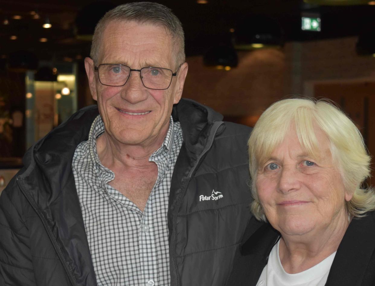 Former roofer Danny Davey pictured with his wife Cheryll at Suffolk New College. (Suffolk New College/ PA)