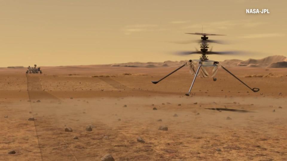 The moment Ingenuity became the first aircraft to fly on another planet. (Source: NASA) 