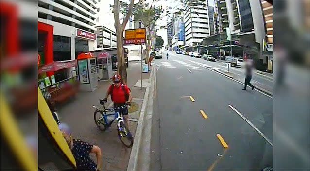 The ider hopped off his bike on Adelaide Street. Source: Queensland Police