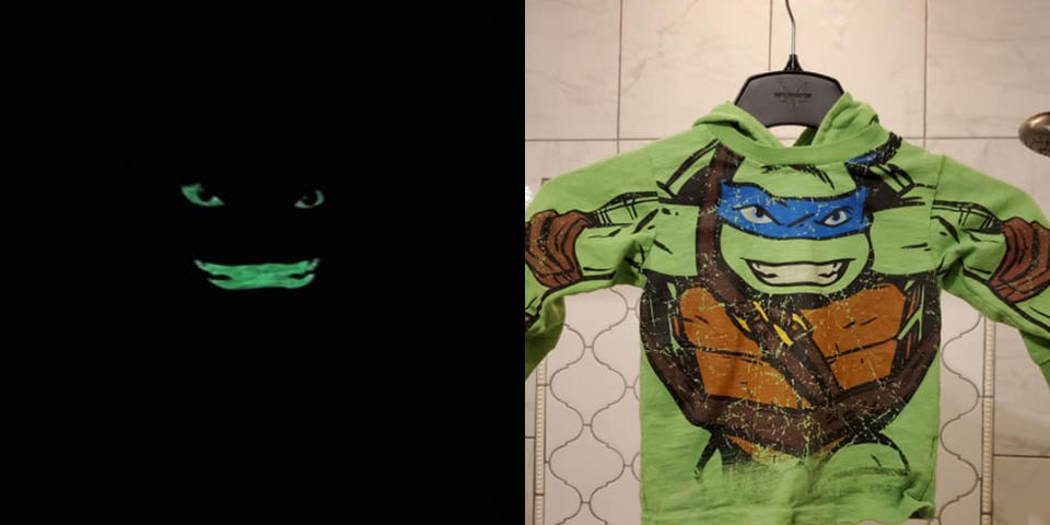 Angela Kelsay's hilarious post about her son creeping into her bedroom at night in glow-in-the-dark pajamas went viral. (Angela Kelsay/Facebook)