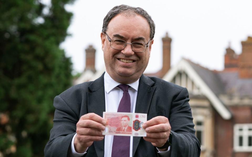 Andrew Bailey £50 plastic note Bank of England - Joe Giddens/PA Wire