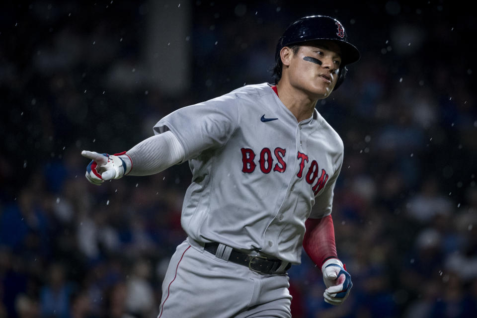 據傳台灣好手張育成可能會投入中職選秀。（Photo by Maddie Malhotra/Boston Red Sox/Getty Images）