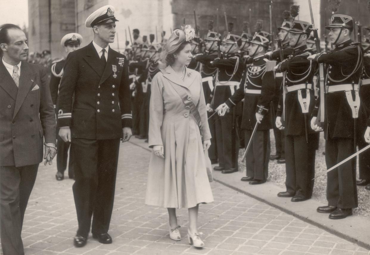 Prince Philip and Princess Elizabeth in Paris, 1948 (Rex)