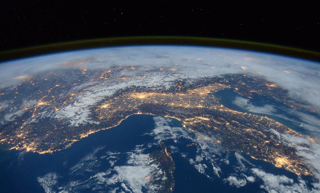 A nighttime view of the Earth shared by the ESA's Tim Peake on 25 January, 2016