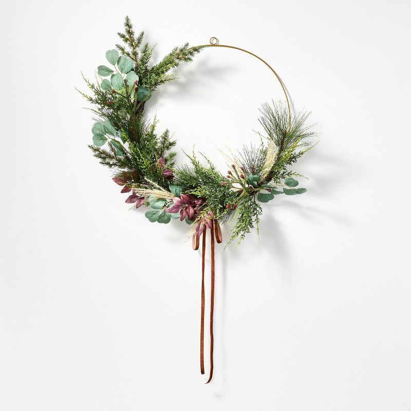 Threshold x Studio McGee Asymmetrical Mixed Greenery Wreath