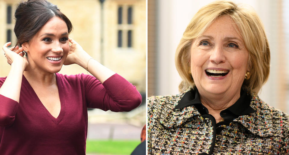 Meghan Markle met Hilary Clinton earlier this week. [Photo: Getty]