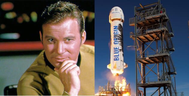 William Shatner and New Shepard spaceship