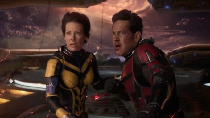 evangeline lilly and paul rudd star in a scene from ant man and the wasp quantumania it is the 31st full movie if you want to watch the marvel mcu movies in order