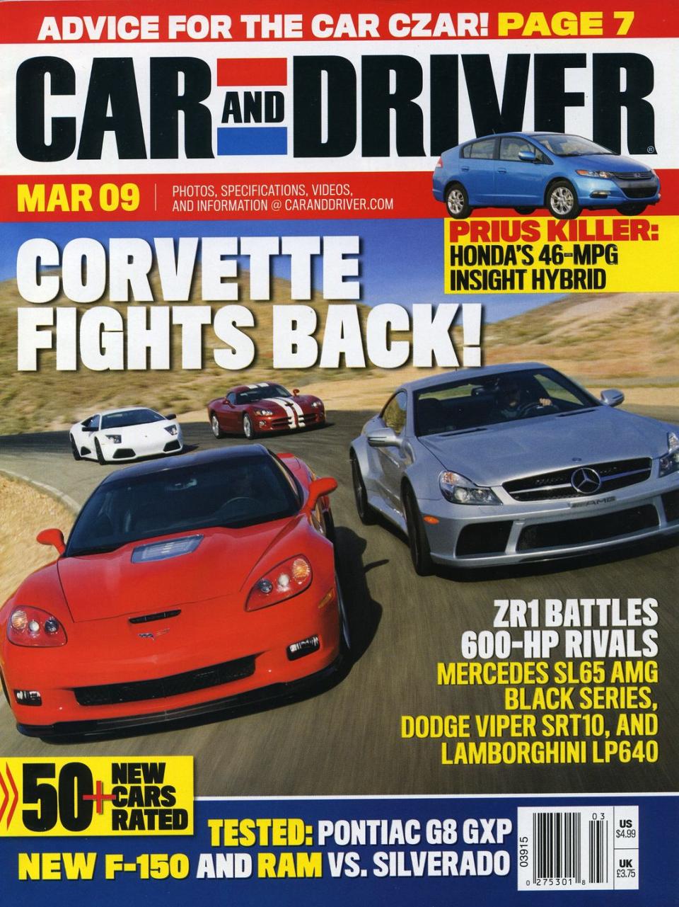 The 89 Issues of Car and Driver with a Corvette on the Cover