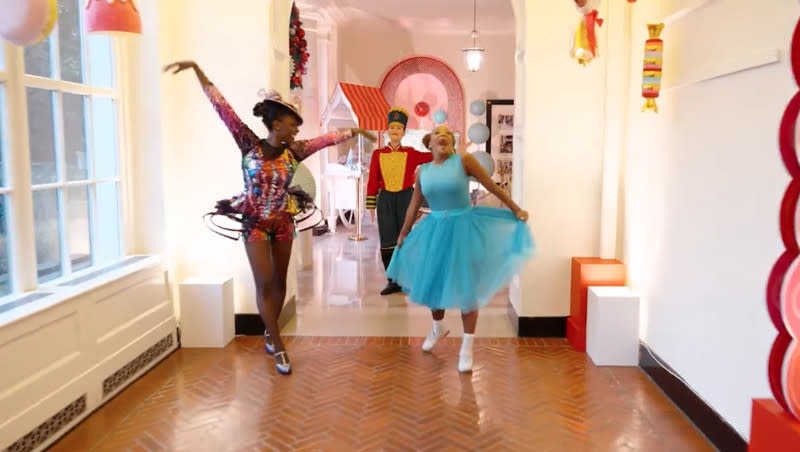 Dancers perform a jazzy rendition of “The Nutcracker Suite” throughout the White House in a video posted by first lady Jill Biden on Twitter.