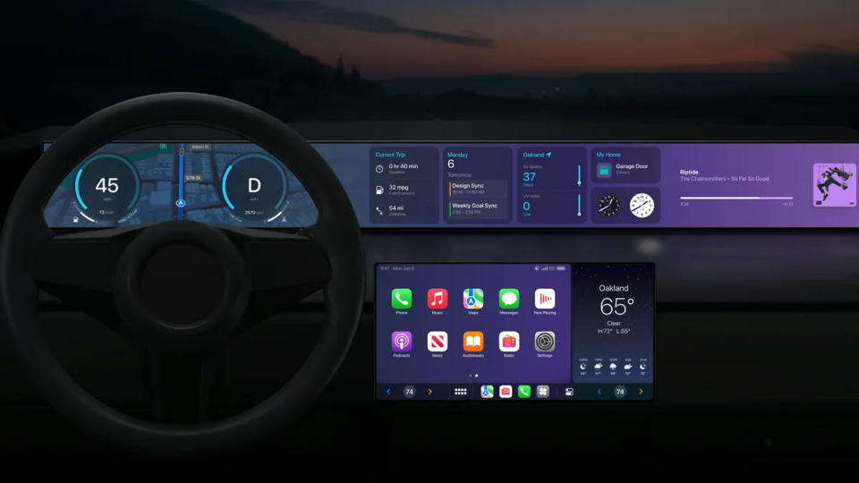 Apple CarPlay on a full dashboard