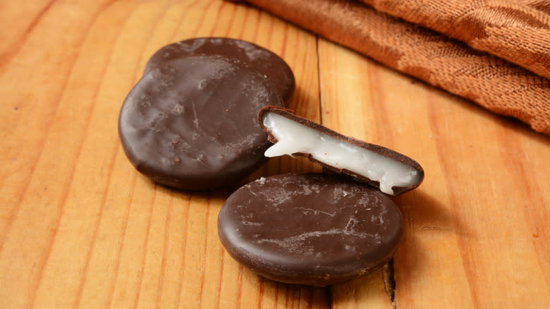 Peppermint patty cut in half